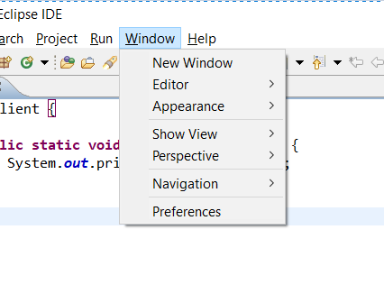 Eclipse Preferences in Windows OS